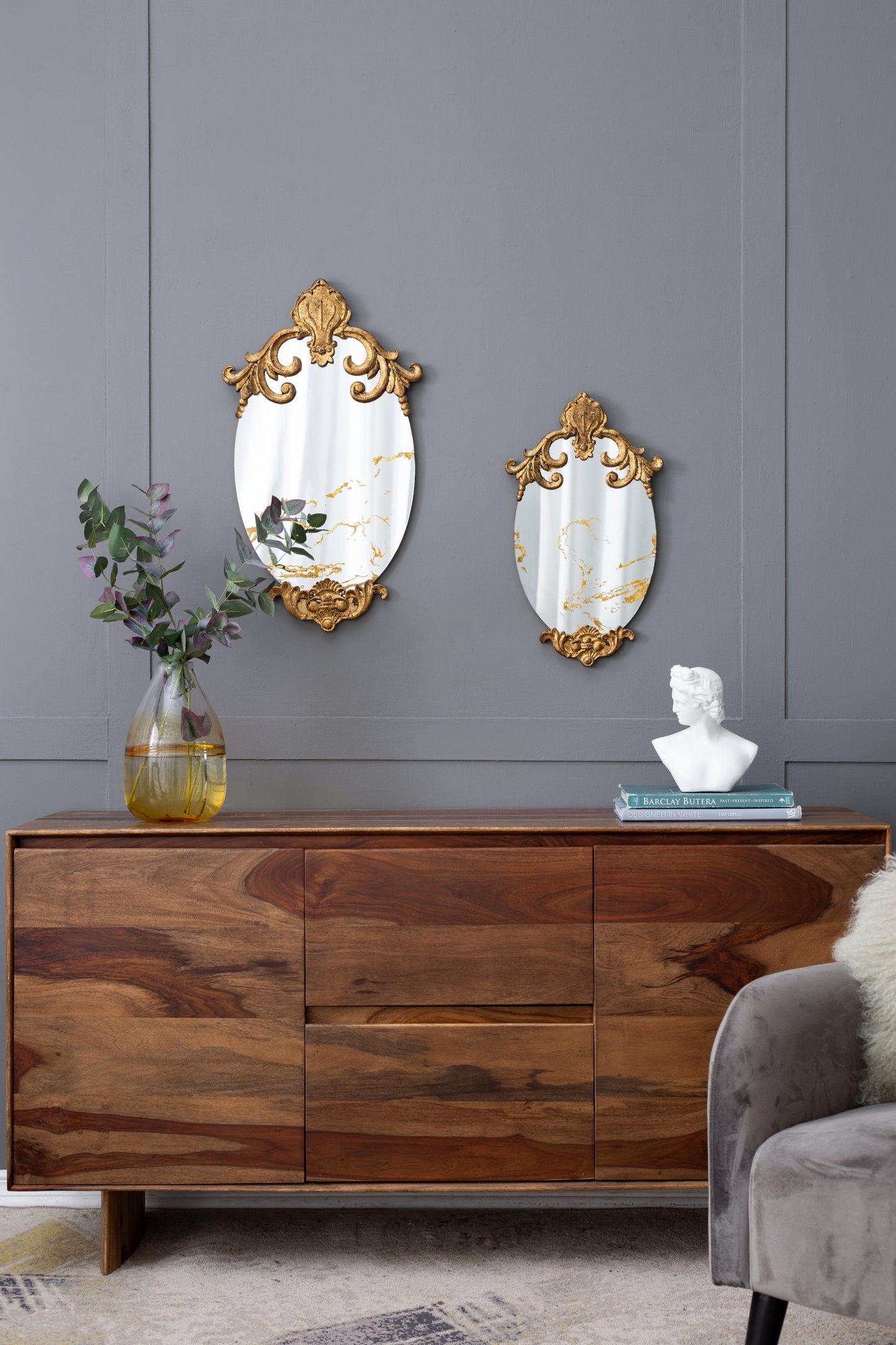 20" x 12" Decorative Oval Wall Mirror, Accent Mirror