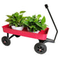 Garden cart Reuniong  Railing,  solid Wheels, All Terrain Cargo Wagon with 280lbs Weight Capacity, Red