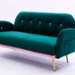 Sofa includes 2 pillows 58" green velvet sofa