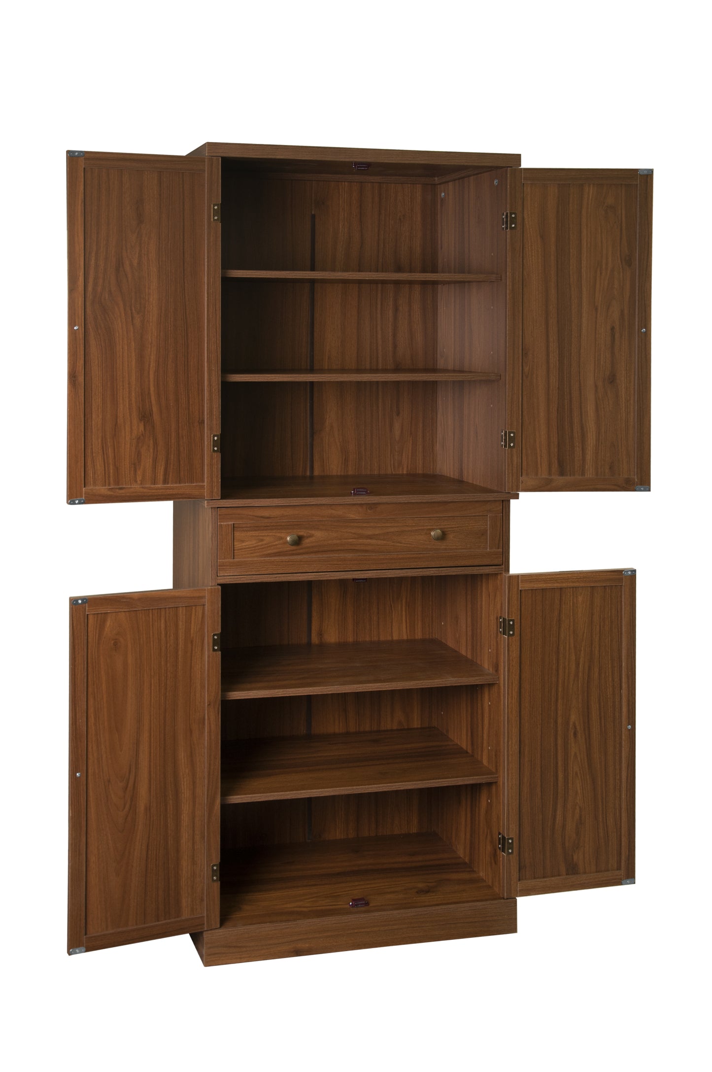 4 Door Cabinet with 1 Drawer, with 4 Adjustable Inner Shelves, Storage Cabinet