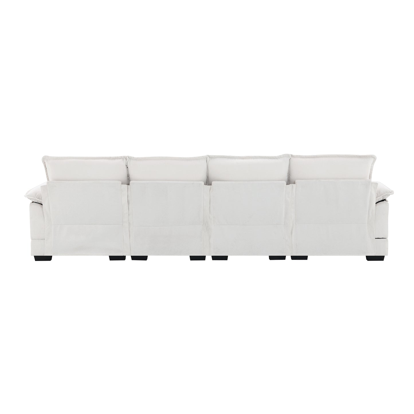 109.8*55.9" Modern U-shaped Sectional Sofa with Waist Pillows,6-seat Upholstered Symmetrical Sofa Furniture, Sleeper Sofa Couch with Chaise Lounge