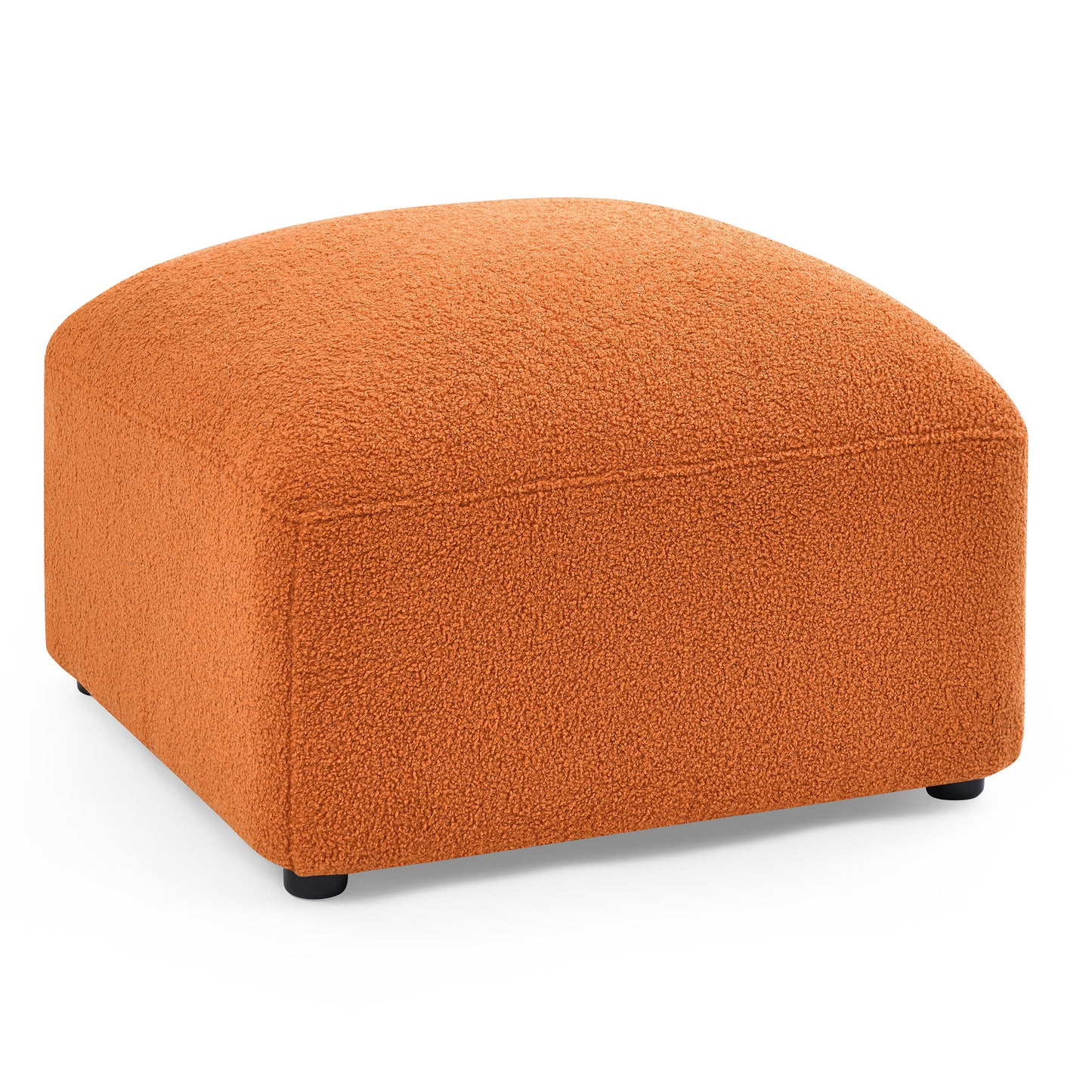 L-Shape Modular Sectional Sofa,DIY Combination,Teddy Fabric,Orange.