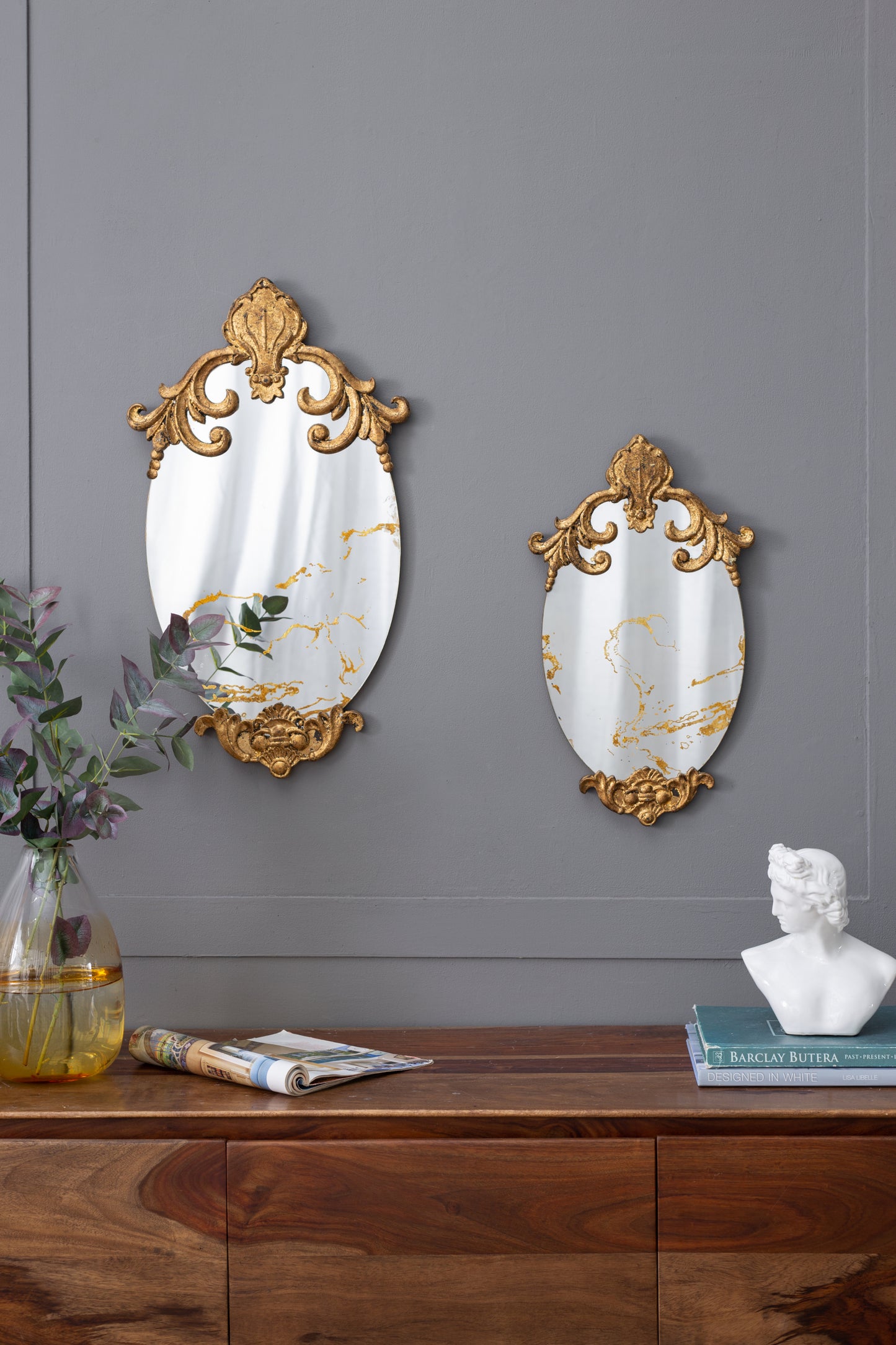 20" x 12" Decorative Oval Wall Mirror, Accent Mirror