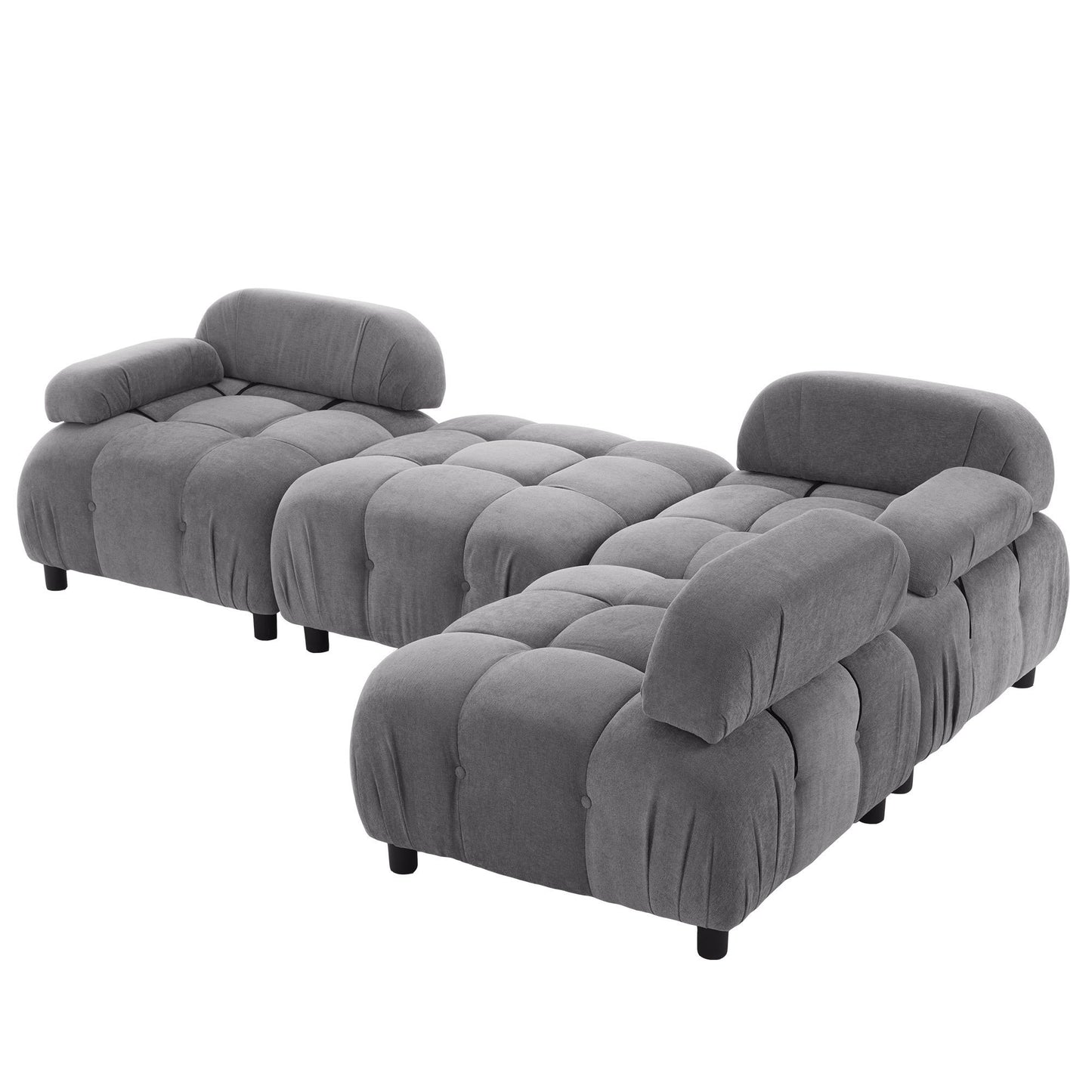 Upholstery Modular Convertible Sectional Sofa, L Shaped Couch with Reversible Chaise