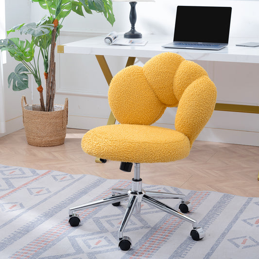 360°Swivel Height Adjustable,Swivel Chair,Teddy fabric,home office chair