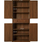 4 Door Cabinet with 1 Drawer, with 4 Adjustable Inner Shelves, Storage Cabinet