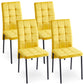 5-Piece Dining Set Including Yellow Velvet High Back Nordic Dining Chair & Creative Design MDF Dining Table
