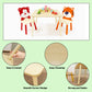 Kids Table and 2 Chairs Set, 3 Pieces Toddler Table and Chair Set, Wooden Activity Play Table Set (Bear&Tiger)