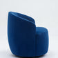 Velvet Fabric Swivel Accent Armchair Barrel Chair With Black Powder Coating Metal Ring,Blue