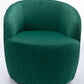 Velvet Fabric Swivel Accent Armchair Barrel Chair With Black Powder Coating Metal Ring,Green