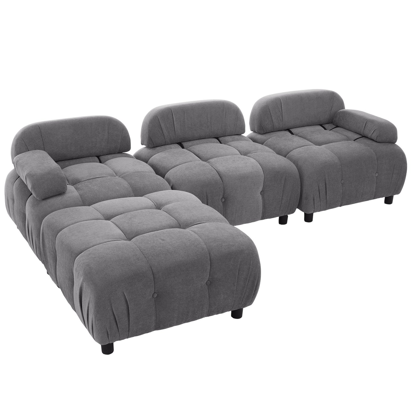 Upholstery Modular Convertible Sectional Sofa, L Shaped Couch with Reversible Chaise