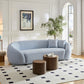 3 seater sofa Modern combination Half Moon casual teddy wool sofa Curved sofa, blue sky