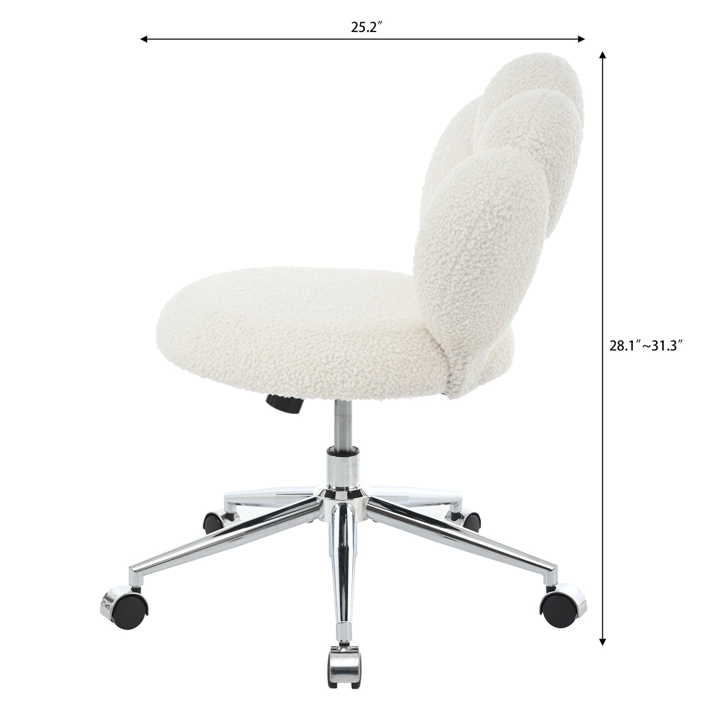 360°Swivel Height Adjustable,Swivel Chair,Teddy fabric,home office chair