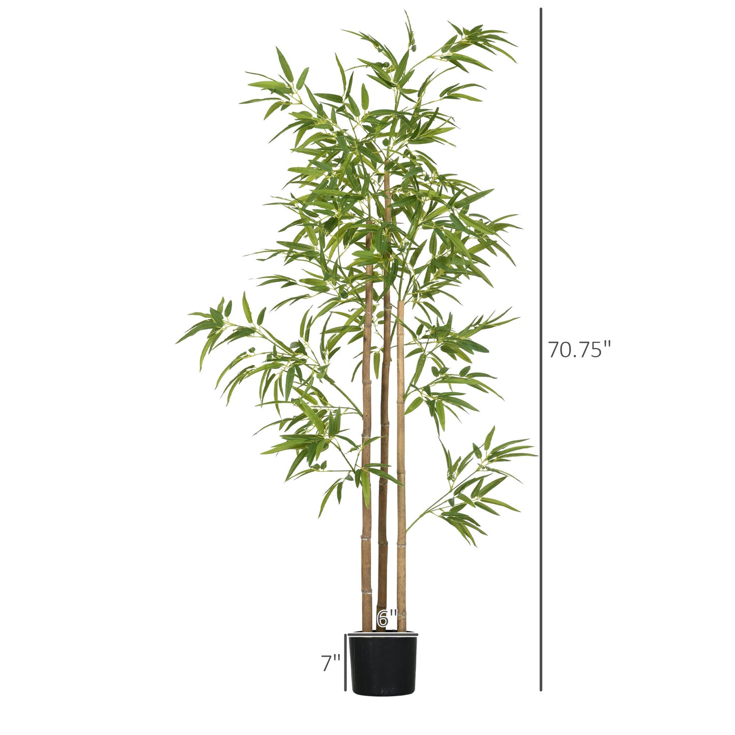 6FT Artificial Bamboo Tree, Faux Decorative Plant in Nursery Pot for Indoor Décor