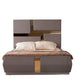 Lorenzo Gold Detailed Tufted Upholstery Queen Bed made with Wood in Gray