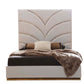 Laura Gold Detailed Queen Size Upholstery Bed made with Wood in White