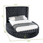 Hazel Queen Size Tufted Upholstery Storage Bed made with Wood in Black