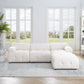 Modular Sectional Sofa, Button Tufted Designed and DIY Combination,L Shaped Couch with Reversible Ottoman, Ivory Teddy Fabric