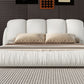 Queen Size Luxury Upholstered Bed With Thick Headboard, Leather Queen Bed with Oversized Padded Backrest, White(Expect Arrival Date 2024/3/27)