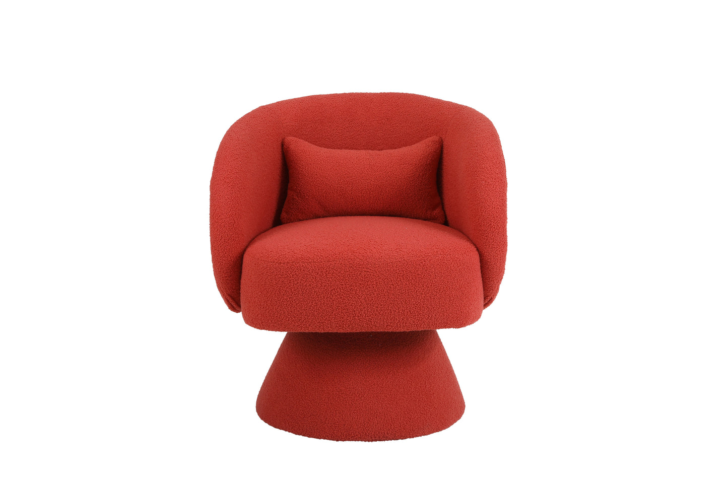 Swivel Accent Chair Armchair, Round Barrel Chair in Fabric for Living Room Bedroom(Orange)