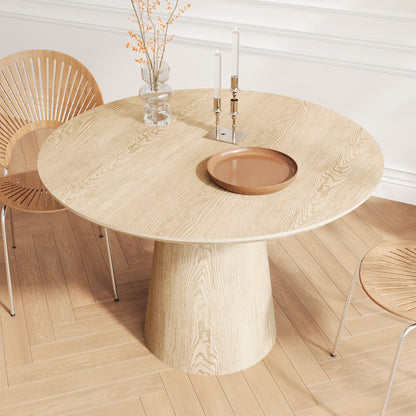 43 inch Wooden circular dining table, modern minimalist round table, MDF colored table,