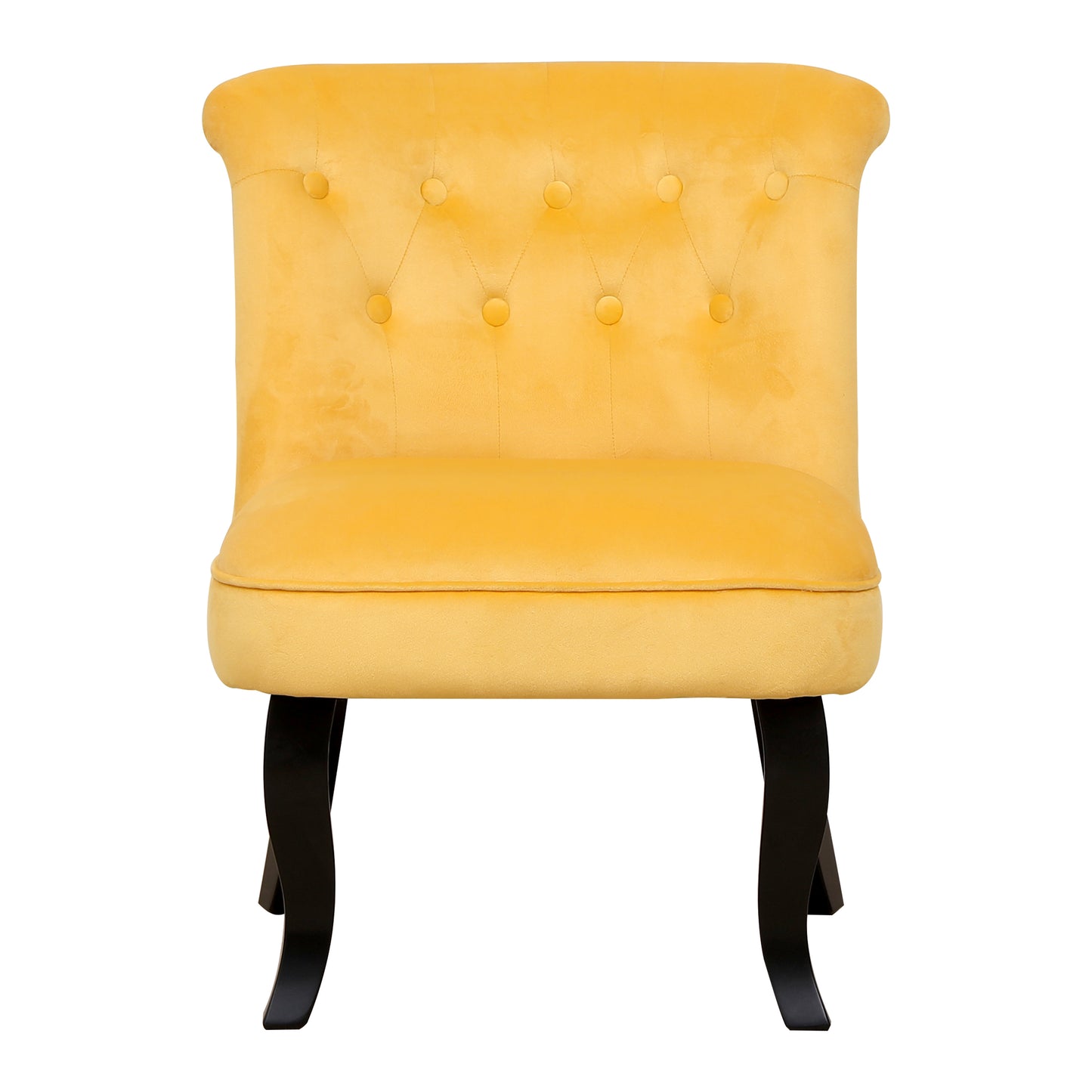 Yellow Velvet Accent Chair – Upholstered Single Sofa with Sturdy Wood Frame for Living Room, Home & Office Furniture