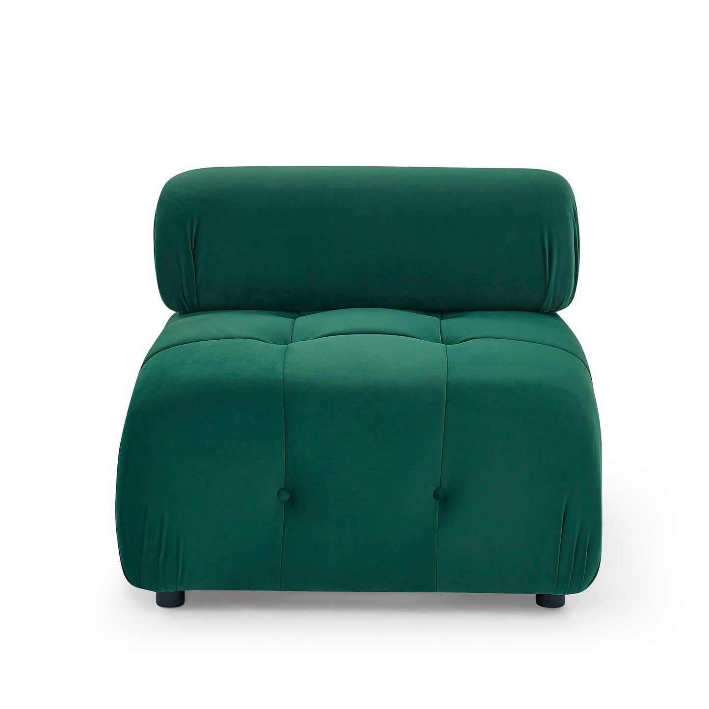 Modular Sectional Sofa, Button Tufted Designed and DIY Combination,L Shaped Couch with Reversible Ottoman, Green Velvet