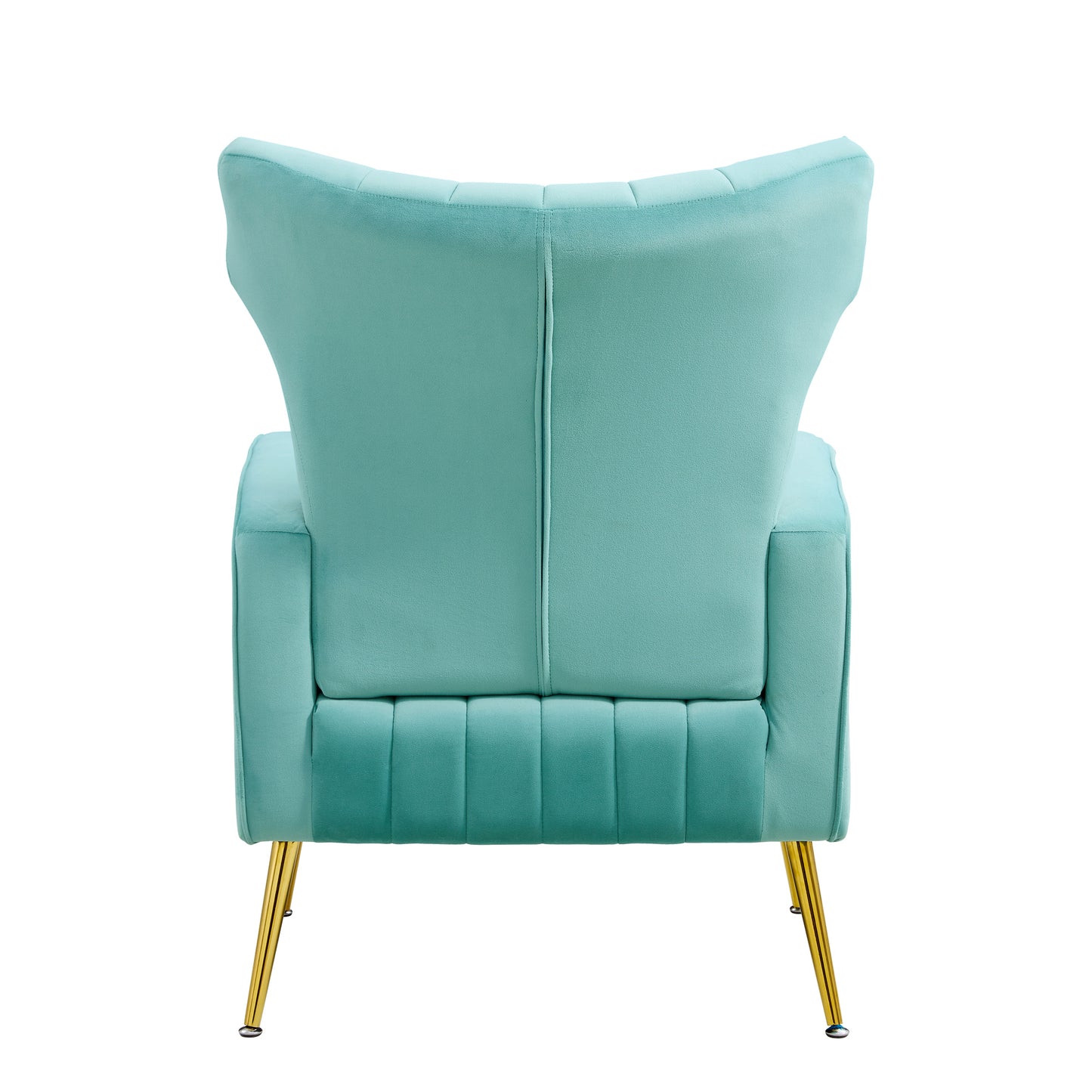 Modern Velvet Accent Chair with Arms, Wingback Reading Chair with Gold Metal Legs