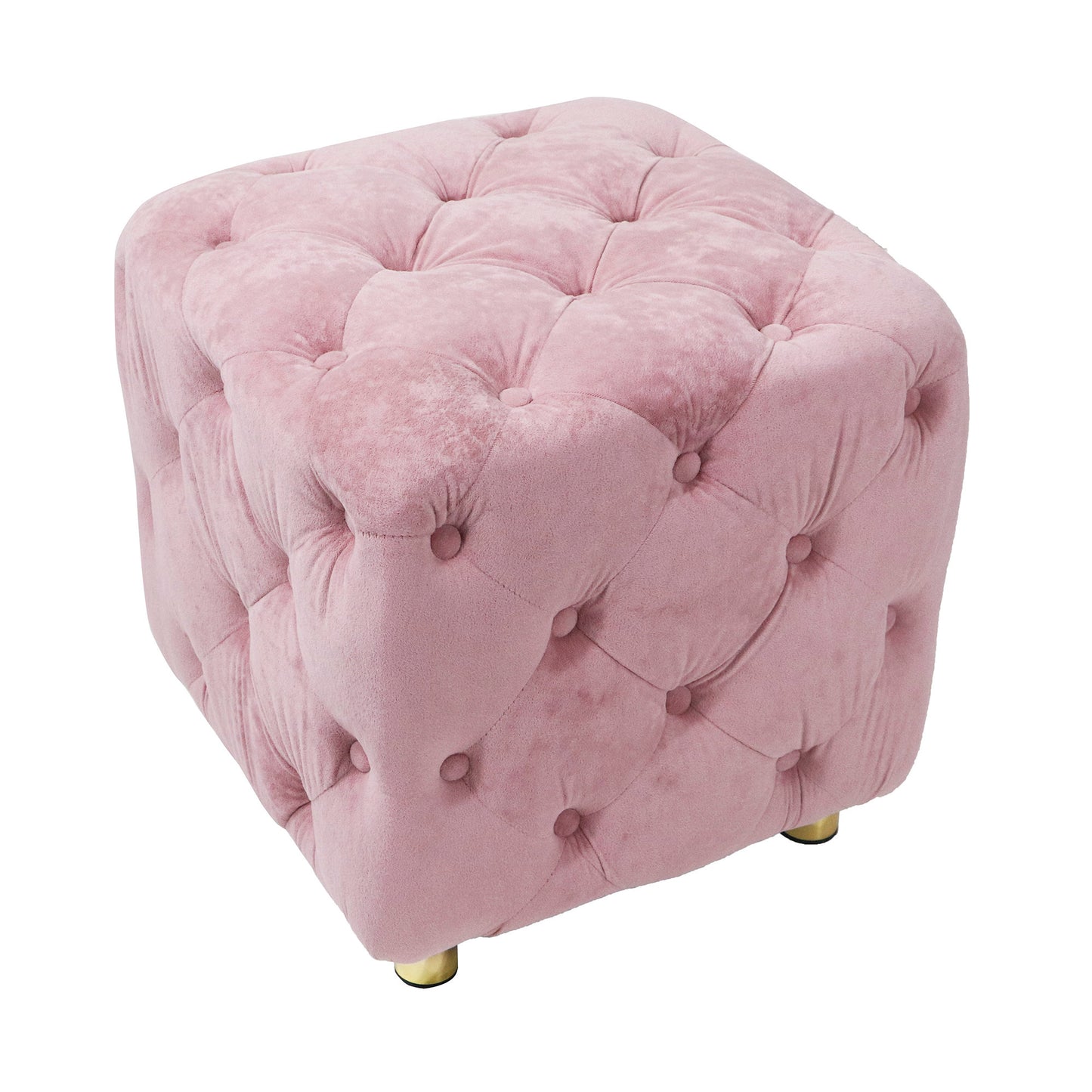 Pink Modern Velvet Upholstered Ottoman