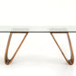 30" Walnut Wood and Glass Dining Table-4