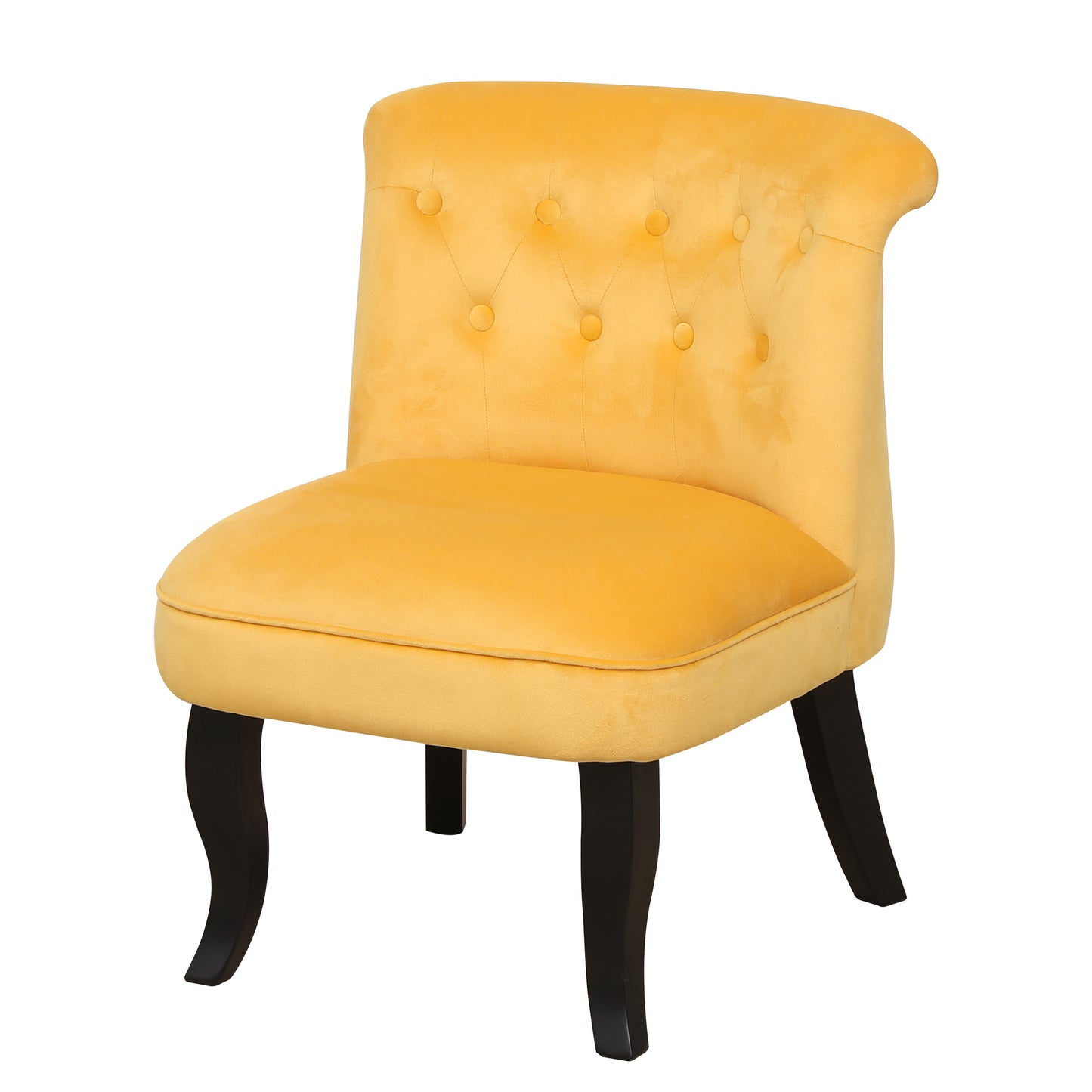 Yellow Velvet Accent Chair – Upholstered Single Sofa with Sturdy Wood Frame for Living Room, Home & Office Furniture