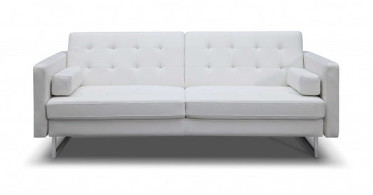 80 X 45 X 13 White Stainless Steel Sofa Bed-0