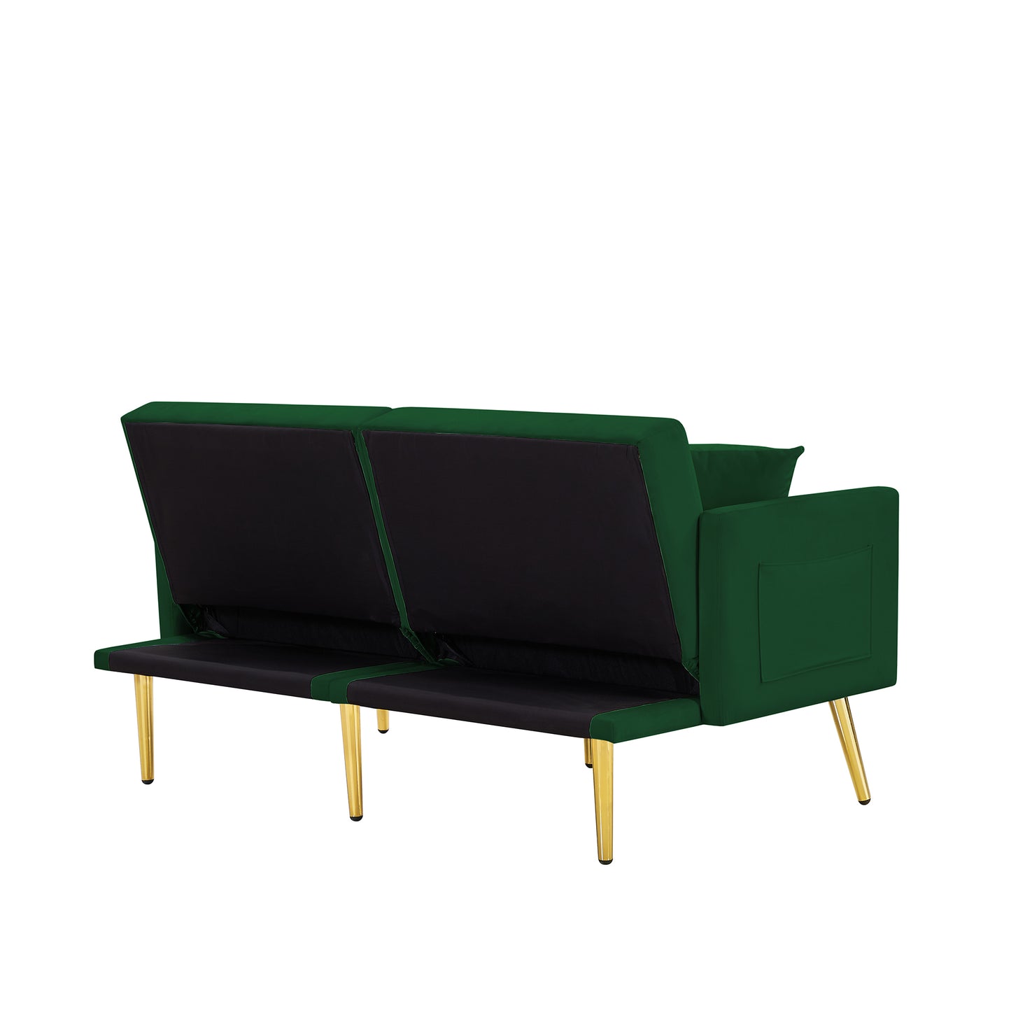 GREEN VELVET SOFA BED