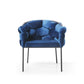 Blue Geo Velvet and Black Velvet Dining Chair-1