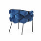Blue Geo Velvet and Black Velvet Dining Chair-2