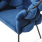 Blue Geo Velvet and Black Velvet Dining Chair-5