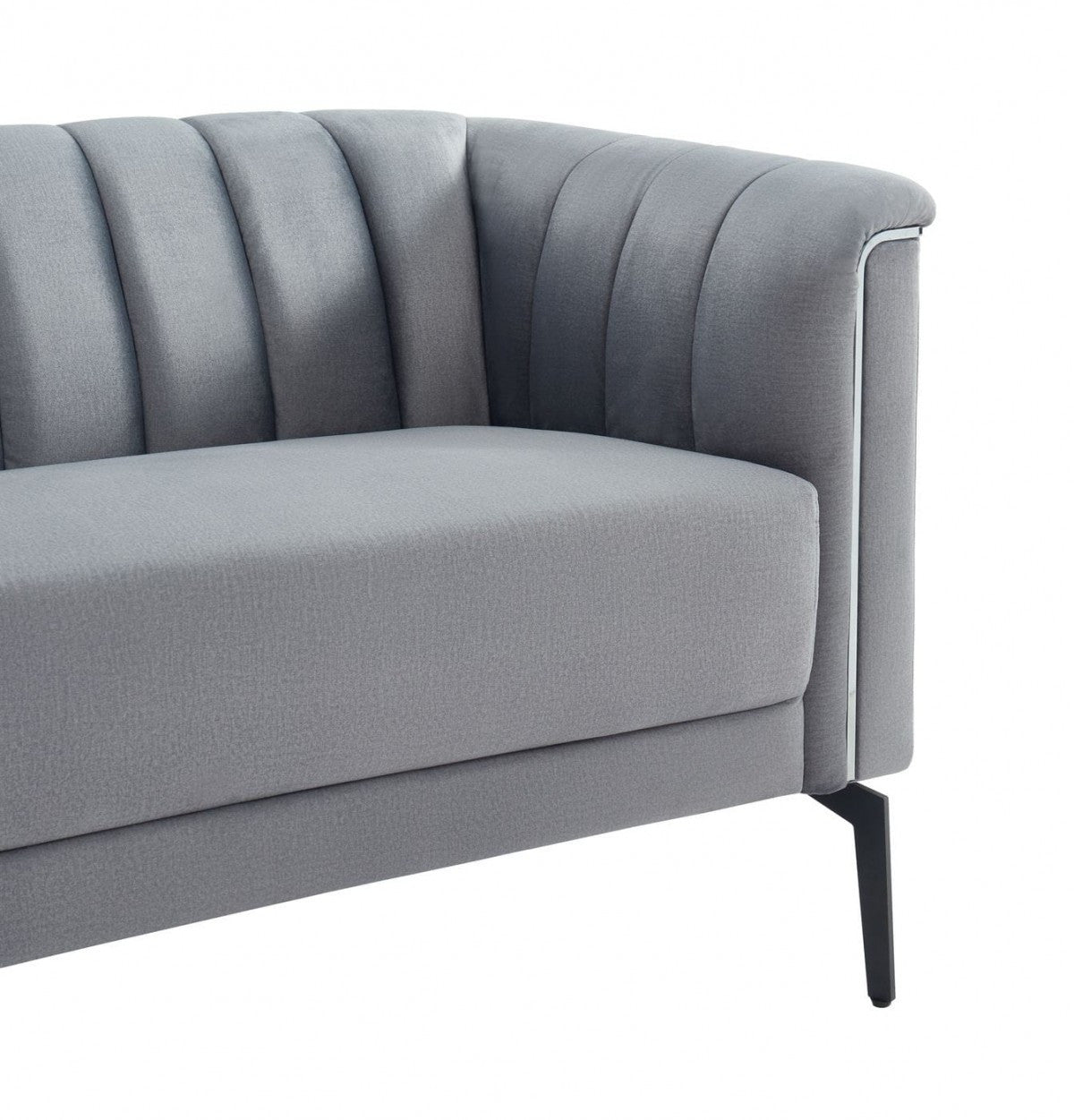 Urban 76" Grey Velvet Sofa With Tufted Back-5