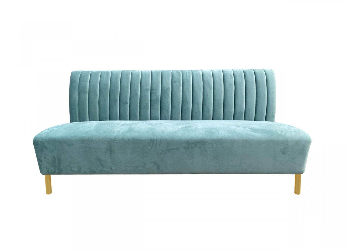 Stylish 71" Light Green Fabric And Gold Sofa-1