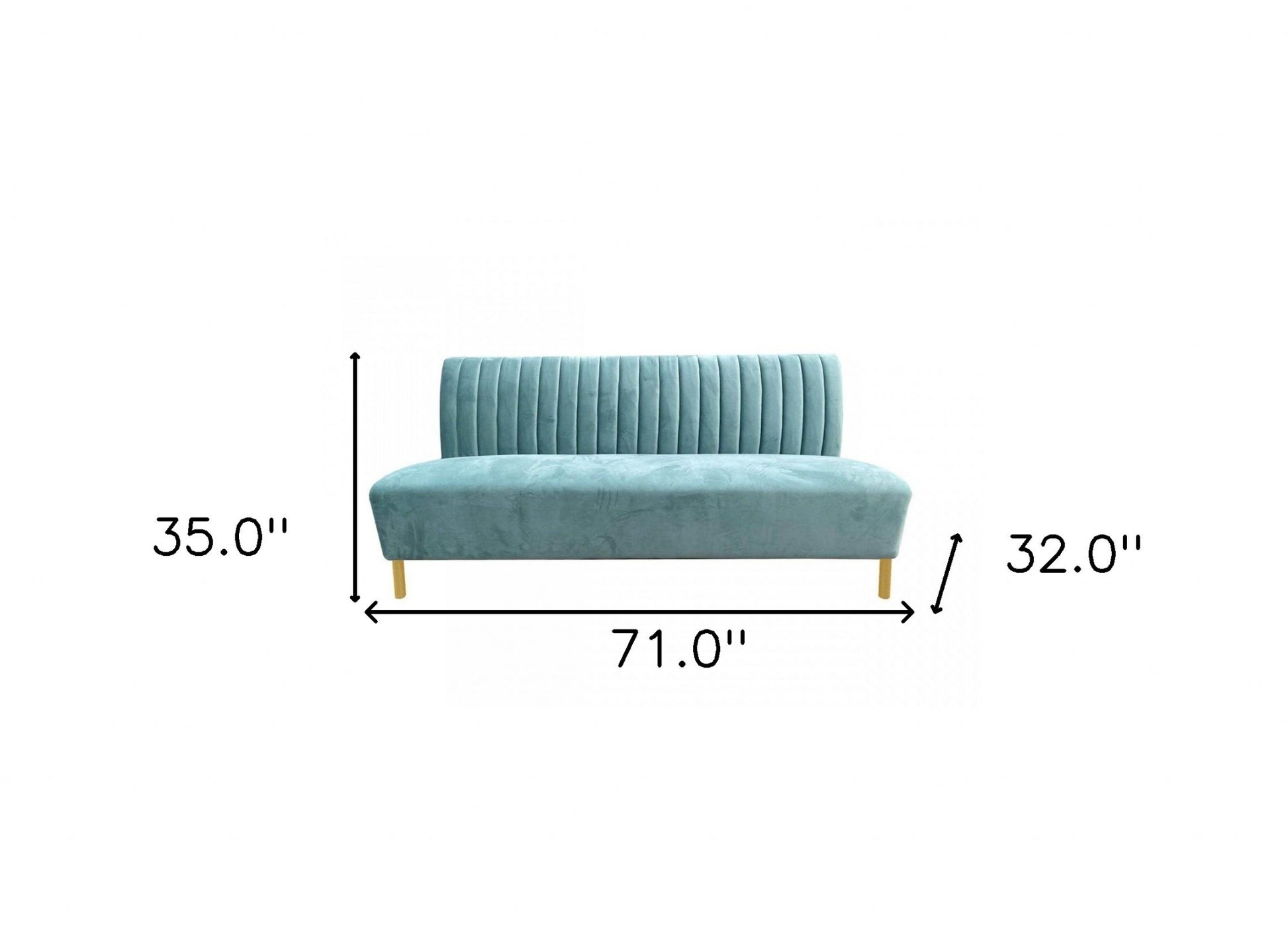 Stylish 71" Light Green Fabric And Gold Sofa-5