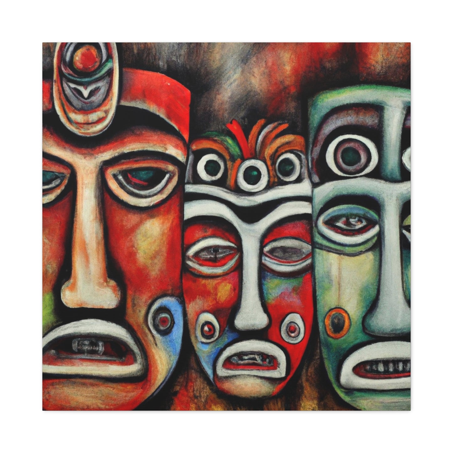 Indigenous Masks Matte Canvas, Stretched, 1.25"