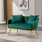 Velvet Accent Chair Modern Upholstered Armsofa Tufted Sofa with Metal Frame, Single Leisure sofa