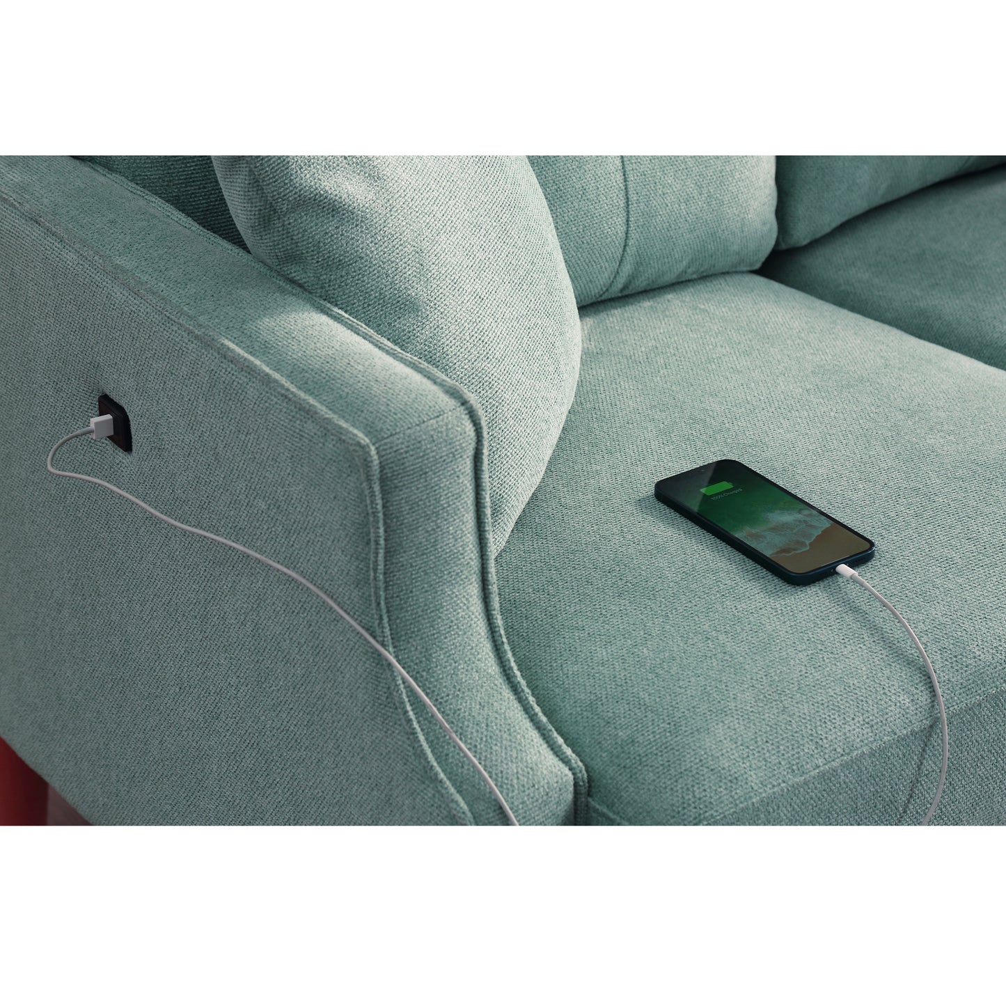 Living Space sofa 3 seater With Waterproof Fabric , USB Charge port