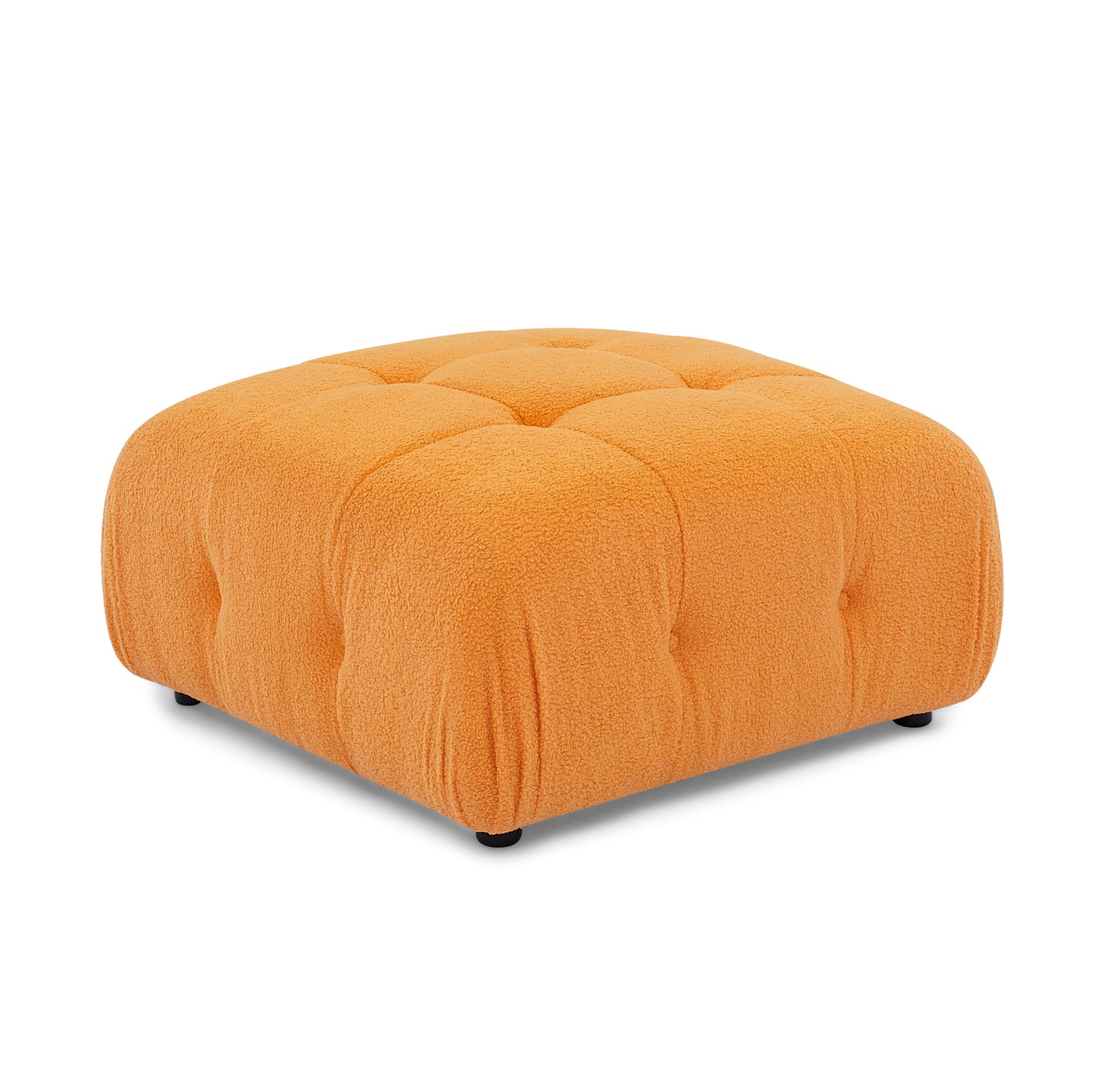 Modular Sectional Sofa, Button Tufted Designed and DIY Combination,L Shaped Couch with Reversible Ottoman, Orange Teddy Fabric