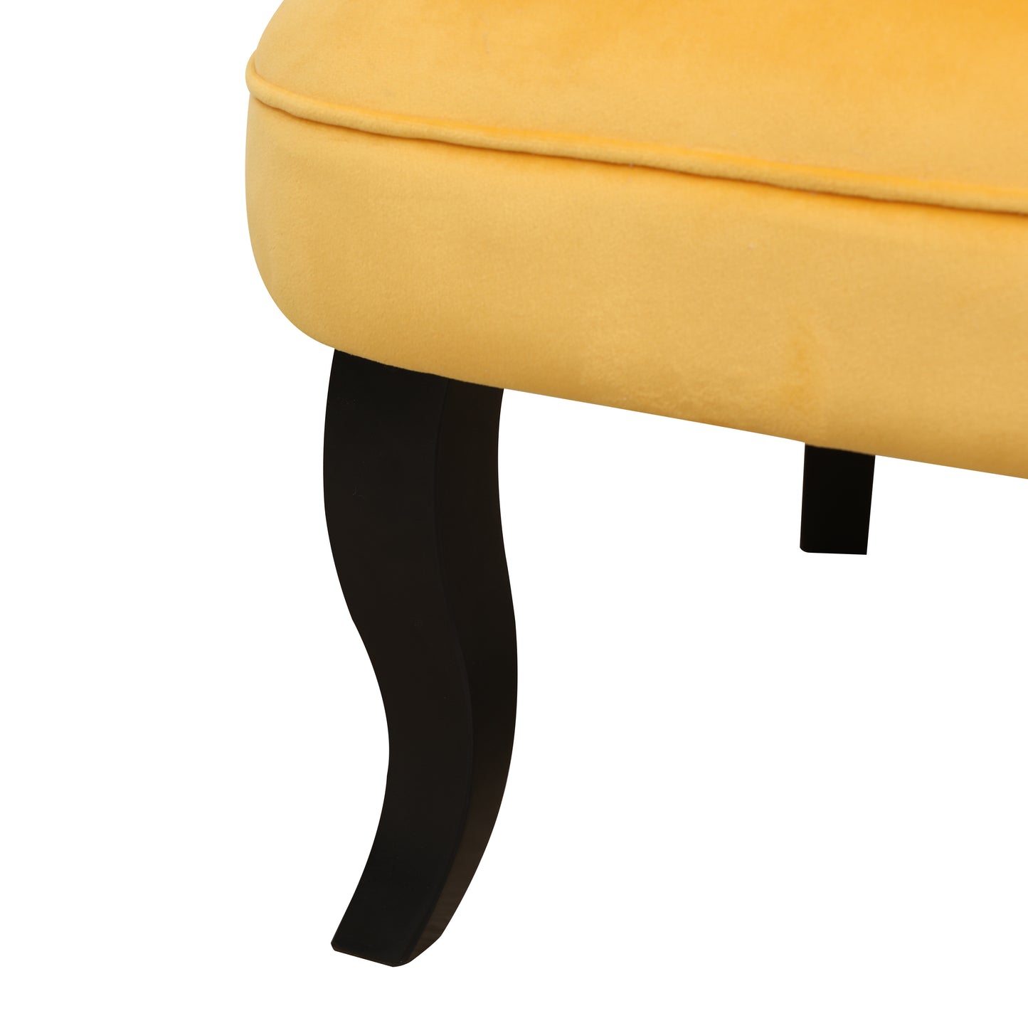 Yellow Velvet Accent Chair – Upholstered Single Sofa with Sturdy Wood Frame for Living Room, Home & Office Furniture