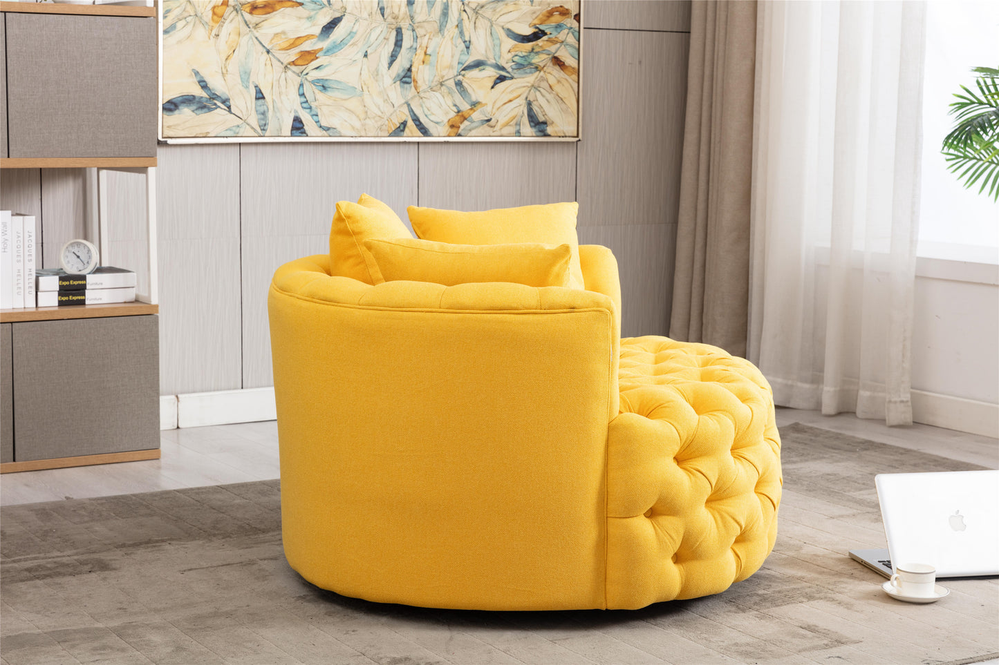 Modern  Akili swivel accent barrel chair 