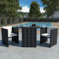 vidaXL Patio Rattan Wicker Garden Outdoor Dining Table Chairs Set Black/Brown-0