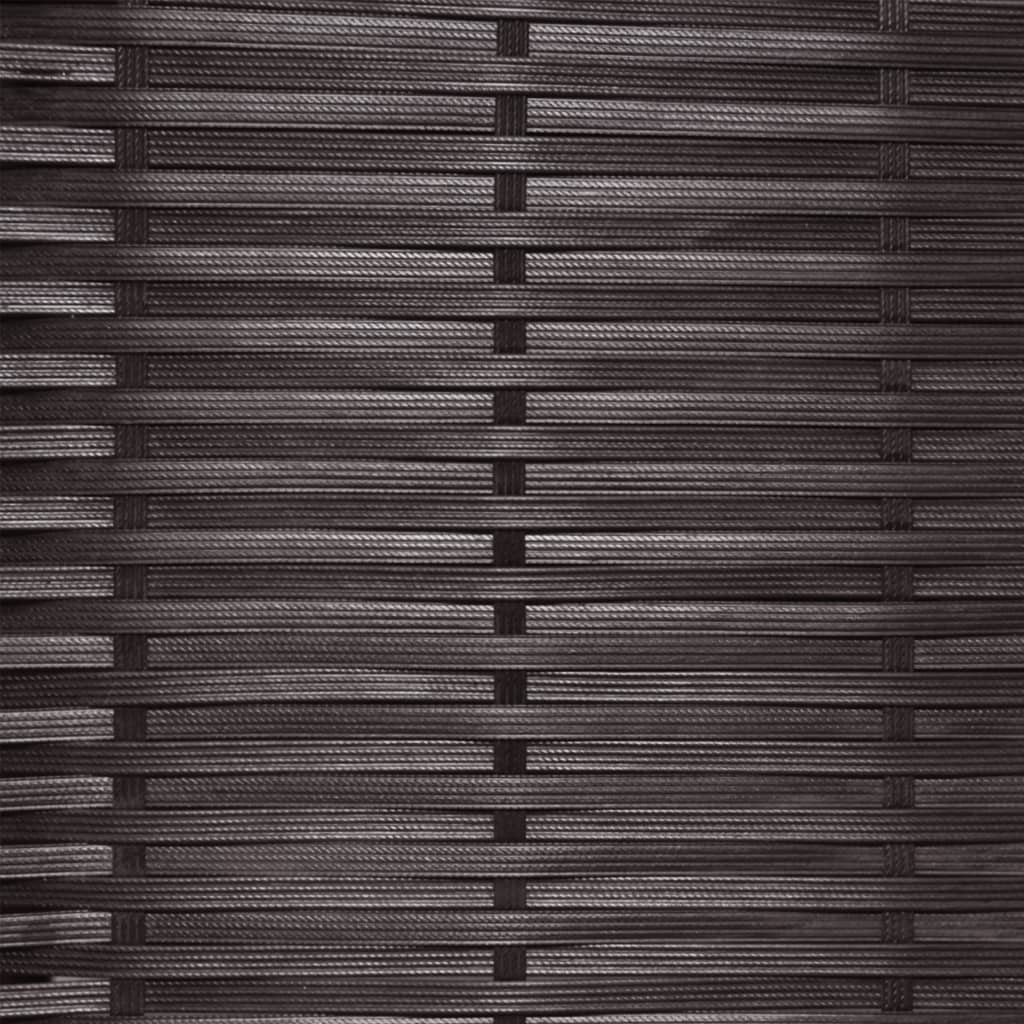 vidaXL Patio Rattan Wicker Garden Outdoor Dining Table Chairs Set Black/Brown-5