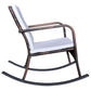 vidaXL Garden Rocking Chair Poly Rattan Wicker Outdoor Swing Chair Black/Brown-2