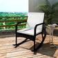 vidaXL Garden Rocking Chair Poly Rattan Wicker Outdoor Swing Chair Black/Brown-3