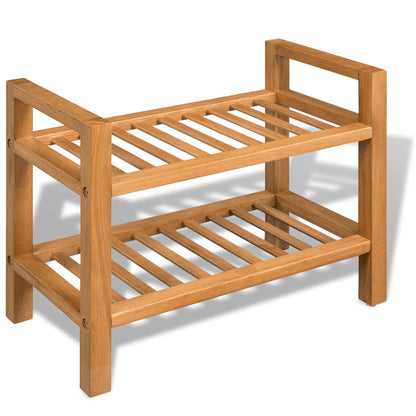 Solid Oak Wood Shoe Rack with 5 Shelves Stand Furniture Multi Sizes